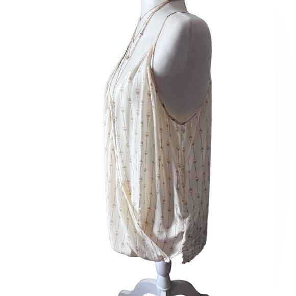 Lucky Brand 100% silk Boho Crossover Blouse size medium - Picture 2 of 14